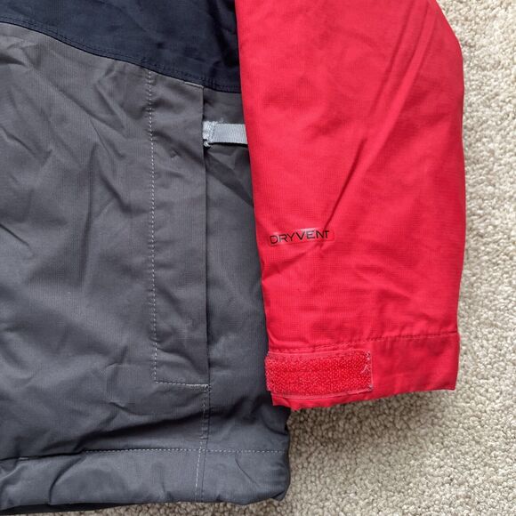 North Face 3 in 1 Jacket Set Boys XXS 5 Dryvent Fleece Inner Rain Colorblock Red - Picture 3 of 13